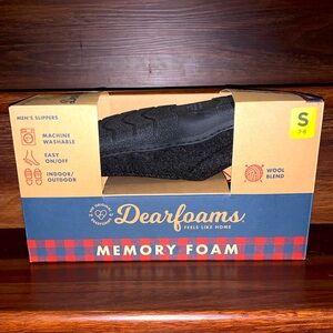 New Dearfoams Men's Slippers - BLACK Heather - New in Box  Size S 7-8
